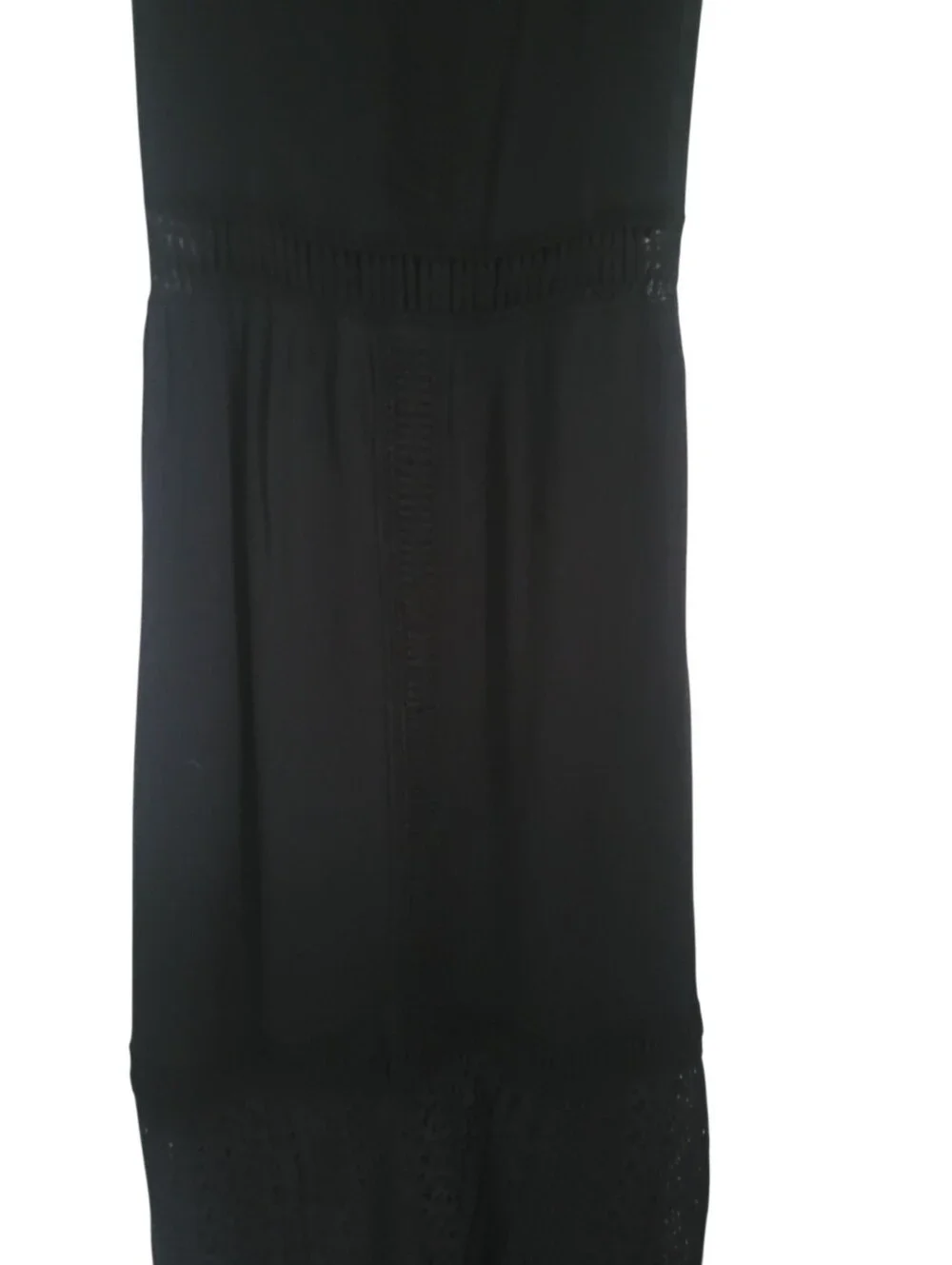 Abercrombie & Fitch Black Crochet Lace Maxi Dress M 90s Y2K Boho Romantic Slip